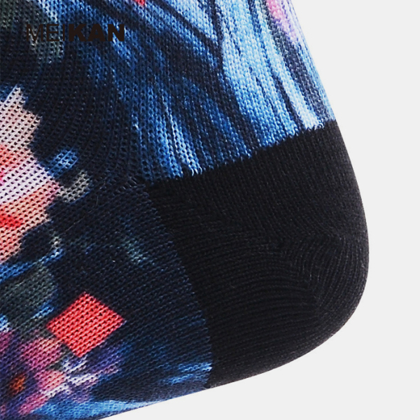 3 Pairs Rose Pattern Crew Sublimated 360 Printed Socks Test Sample